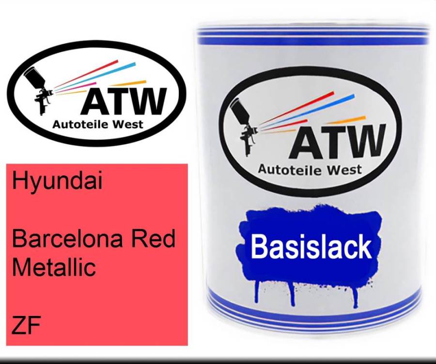 Hyundai, Barcelona Red Metallic, ZF: 1L Lackdose, von ATW Autoteile West.